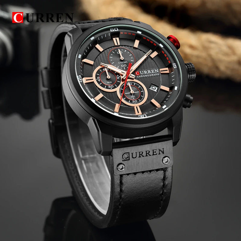 Relógio CURREN Quartz Masculino - original resistente a água - Skala Store 