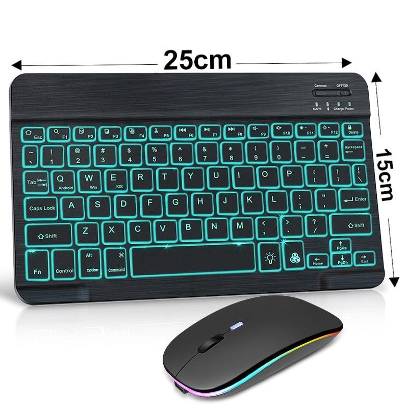 Teclado e mouse Bluetooth sem fio RGB. - Skala Store 