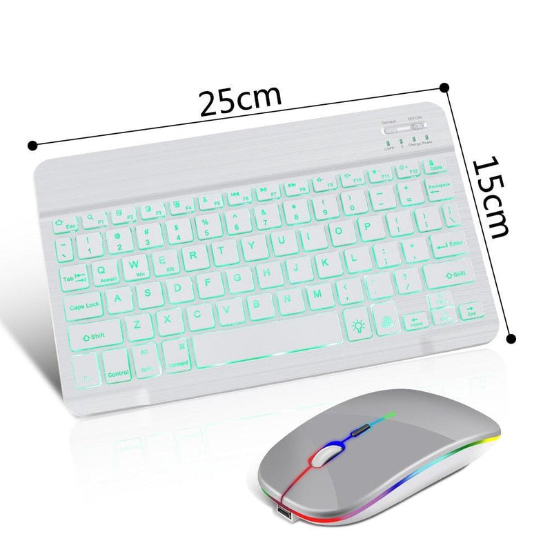 Teclado e mouse Bluetooth sem fio RGB. - Skala Store 