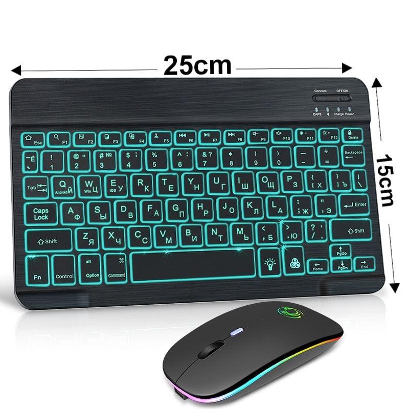 Teclado e mouse Bluetooth sem fio RGB. - Skala Store 