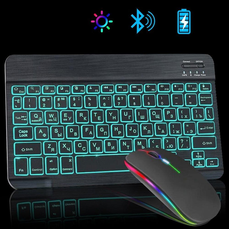 Teclado e mouse Bluetooth sem fio RGB. - Skala Store 